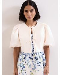 Phase Eight - Paulina Cropped Puff-Sleeve Jacket - Lyst