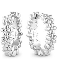 DEVATA - Daisy Flower Hoop Earrings - Lyst