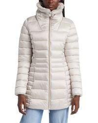 Save The Duck - Caroline Faux Fur Collar Longline Puffer Jacket - Lyst
