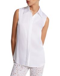 Michael Kors - Hansen Sleeveless Charmeuse Button-up Shirt - Lyst