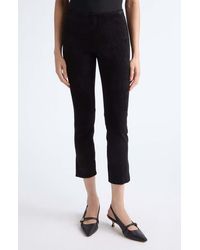 Vince - Split Hem Crop Stretch Suede Pants - Lyst