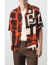 Mango - Geo Print Bowling Shirt - Lyst