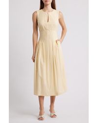 Sam Edelman - Pintuck Waist Midi Dress - Lyst