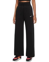 Nike Sportswear Phoenix High Waist Wide Leg Sweatpants - Black