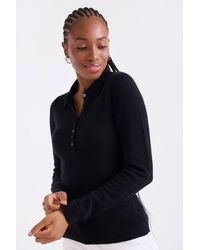 1982 - Amaya Button 100% Cashmere Polo Top - Lyst