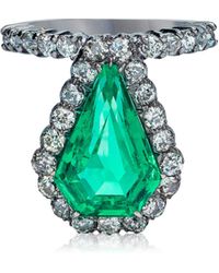 Mindi Mond - Colombian Emerald & Diamond Shield Ring - Lyst