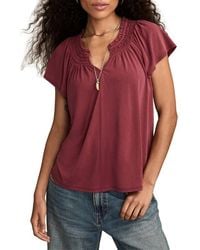 Lucky Brand - Sandwash Notch Neck Top - Lyst