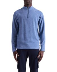 Bugatchi - Brushed Cotton Blend Quarter Zip Pullover - Lyst