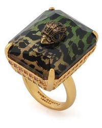 Kurt Geiger - Eagle Head Crystal Cocktail Ring - Lyst