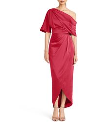 THEIA - Rayna Drape One-shoulder Gown - Lyst