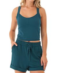 Threads For Thought - Evelynne Peach Perf Crop Tank Top - Lyst
