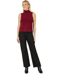 Yumi' - High Neck Knitted Sleeveless Sweater - Lyst