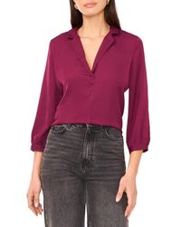 Vince Camuto - Notch Collar Crepe Top - Lyst