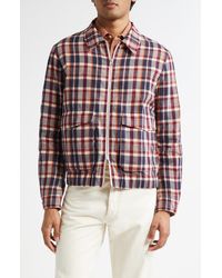 Drake's - Madras Plaid Waxed Cotton Blouson Jacket - Lyst