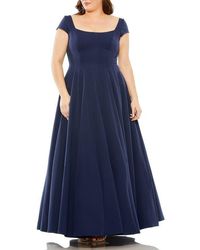 Mac Duggal - Plus Cap Sleeve Square Neck Ball Gown - Lyst