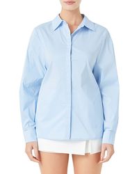Endless Rose - Elastic Back Detail Cotton Blend Button-up Shirt - Lyst