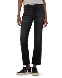 Kut From The Kloth - Kelsey Fab Ab Raw Hem High Waist Ankle Flare Jeans - Lyst