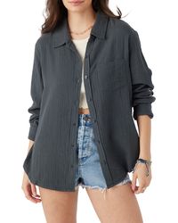 O'neill Sportswear - Leni Cotton Gauze Button-up Shirt - Lyst