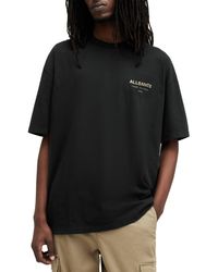AllSaints - Underground Oversize Organic Cotton Graphic T-shirt - Lyst