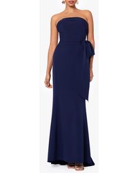 Betsy & Adam - Bow Strapless Scuba Gown - Lyst