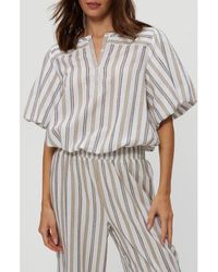 Michael Stars - Zephyr Embroidered Stripe Bubble Hem Cotton Top - Lyst