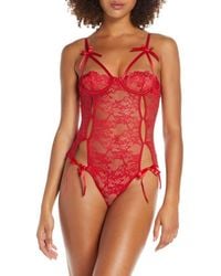 Oh La La Cheri - Zara Underwire Open Cup Open Gusset Lace Teddy - Lyst
