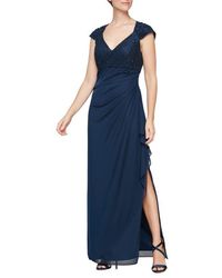 Alex Evenings - Sequin Lace Bodice Empire Waist Gown - Lyst