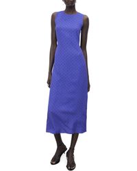 Mango - Polka Dot Sleeveless Midi Dress - Lyst