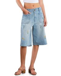 Billy T - Wildflower Embroidered Denim Shorts - Lyst