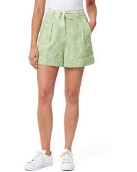 Scotch & Soda - Embroidered High Waist Wide Leg Cotton & Linen Shorts - Lyst