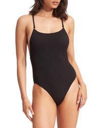 Seafolly - Sea Dive Scoop Neck One-Piece Swimsuit - Lyst