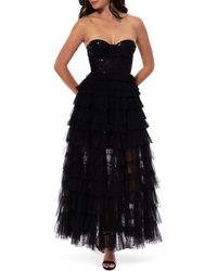 HELSI - Frankie Strapless Sequin Ruffle Gown - Lyst