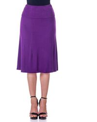 24seven Comfort Apparel - A-Line Elastic Waist Knee Length Skirt - Lyst