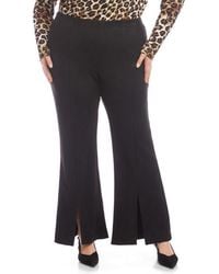 Karen Kane - Faux Suede Front Slit Flare Pants - Lyst