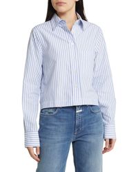 Closed - Classic Stripe Organic Cotton Crop Shirt - Lyst