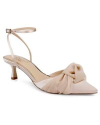 Badgley Mischka - Favor Ankle Strap Pointed Toe Kitten Heel Pump - Lyst