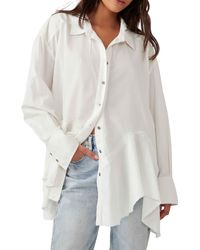 Free People - Freya Long Sleeve Cotton Poplin Button-up Shirt - Lyst