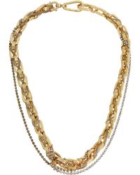 AllSaints - Layered Braided Chain Necklace - Lyst
