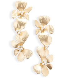 Nordstrom - Imitation Pearl Flower Drop Earrings - Lyst
