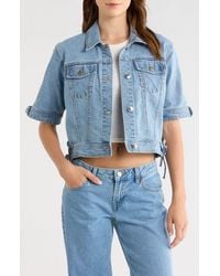 Steve Madden - Blu Short Sleeve Denim Jacket - Lyst