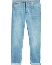 Brunello Cucinelli - Leisure Fit Tapered Leg Button Fly Jeans - Lyst
