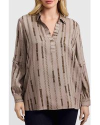 Foxcroft - Frankie Chain Stripe Popover Top - Lyst