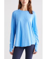 Zella - Relaxed Long Sleeve Slub Jersey T-shirt - Lyst