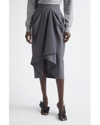 Givenchy - Draped Wool & Mohair Blend Midi Skirt - Lyst