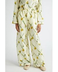 Burberry - Dandelion Print Silk Pajama Pants - Lyst