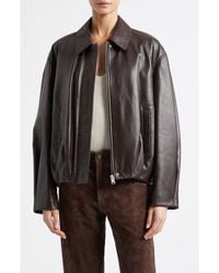 Arma - Melis Leather Bomber Jacket - Lyst