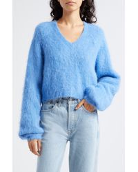 Gestuz - Safigz Fuzzy Alpaca Blend V-neck Sweater - Lyst