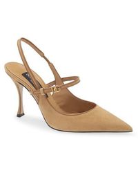 Dolce & Gabbana - Suede Slingback Pumps - Lyst