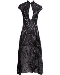 Kim Shui - Chiffon Plunge Neck Dress - Lyst