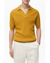 Mango - Structured Fine Knit Polo - Lyst